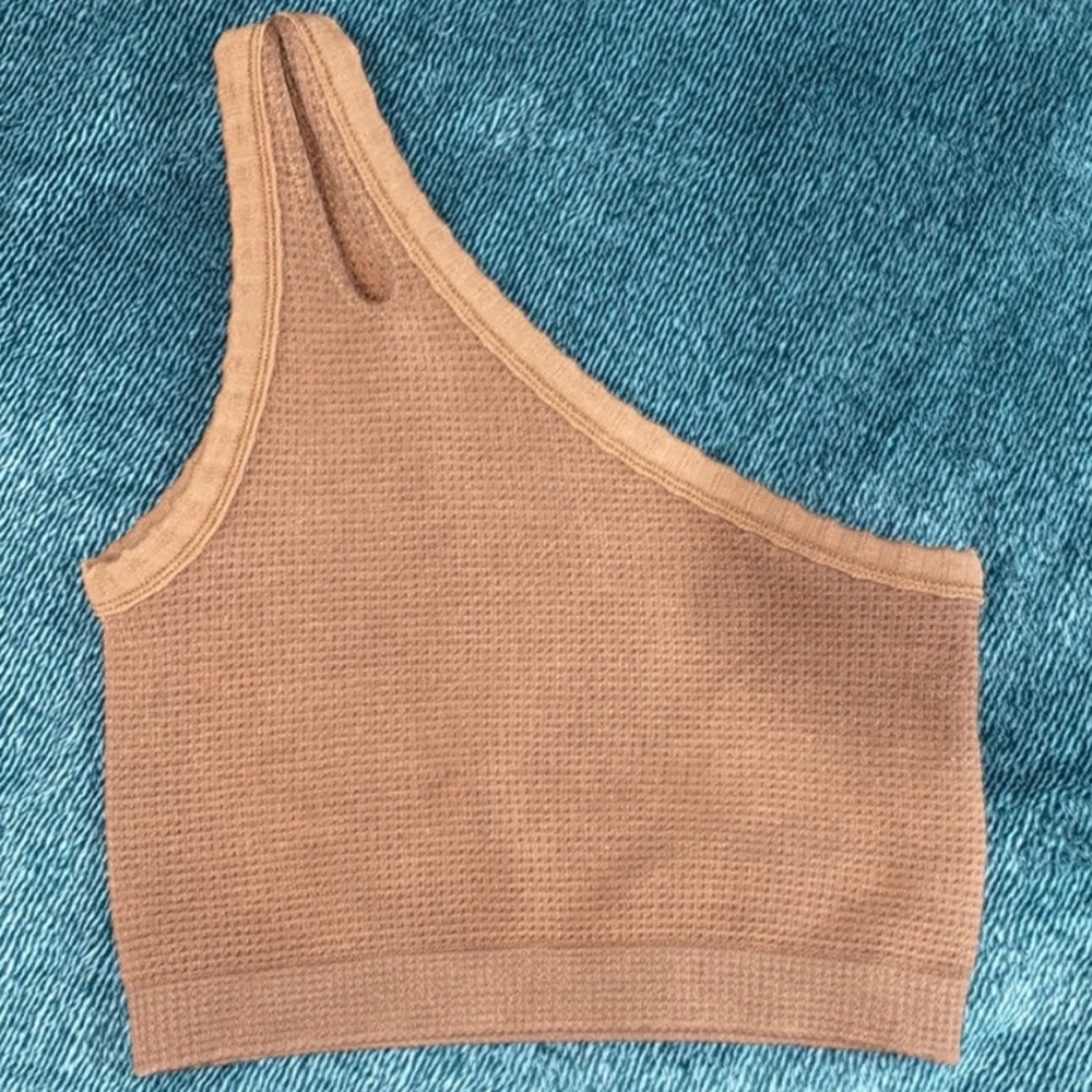 Urban outfitters brown one shoulder crop